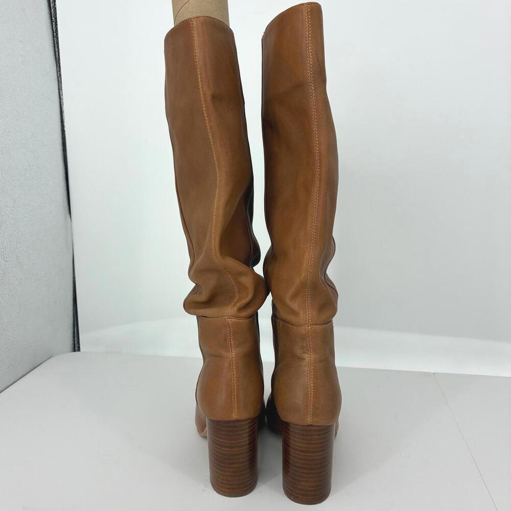 SILENT D WYNONAY Butter Soft Brown Leather Women's Knee-High Boots Block Heels - Picture 4 of 9